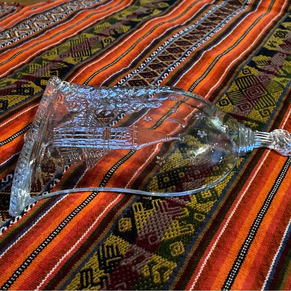 Vintage Christmas 🎄 Scene Bell Shaped Clear Glass Candy Dish - Picture 7 of 16